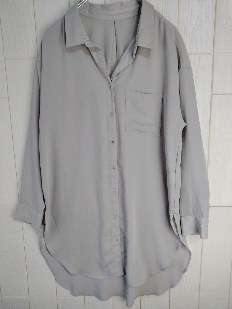 グレー ボタン付きシャツ 長袖拍卖