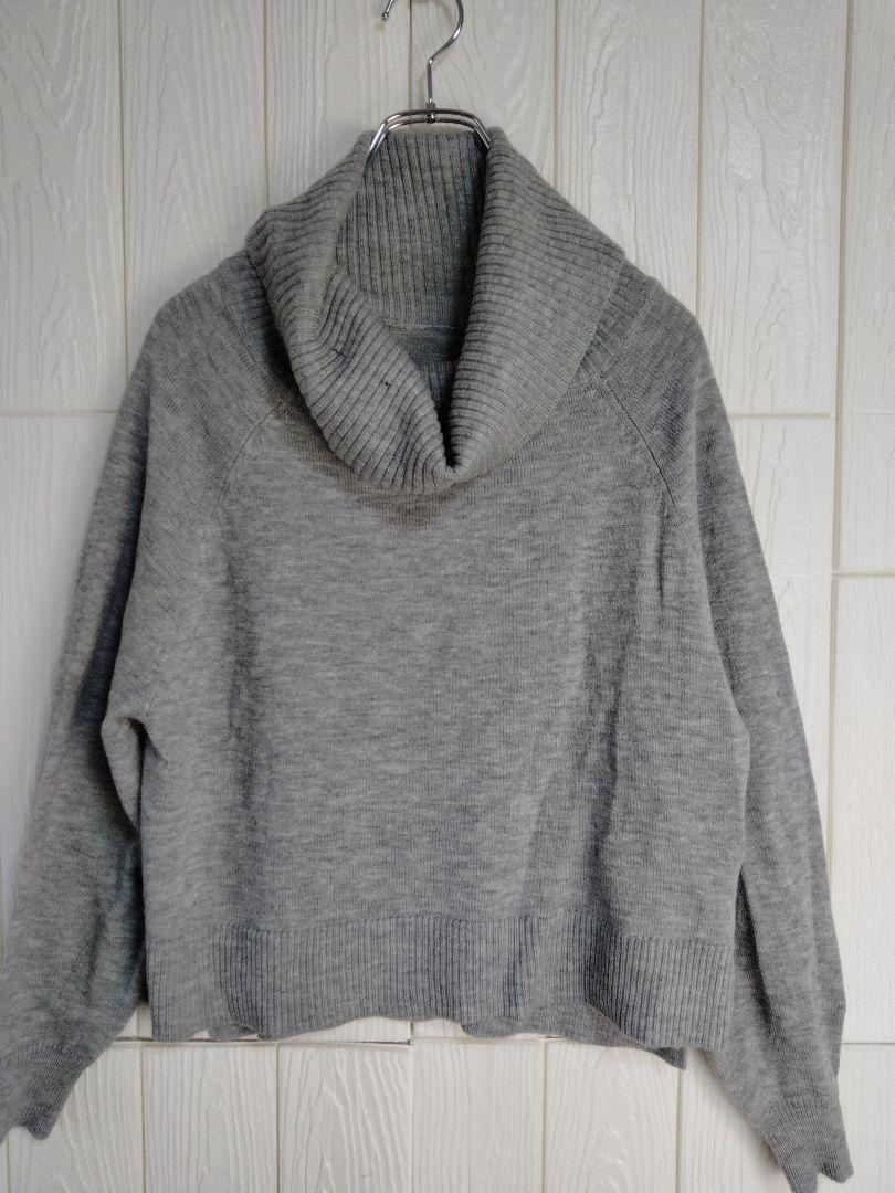 グレー タートルネック ニットセーター 長袖拍卖