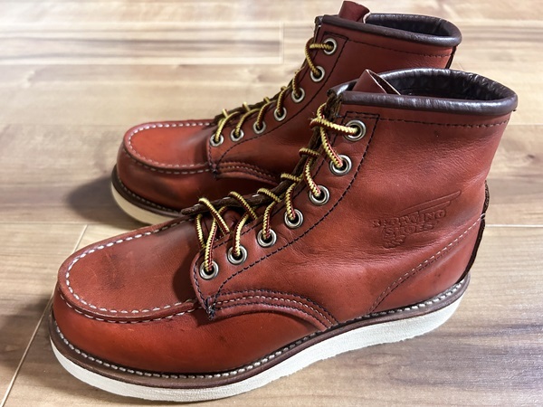 良品、2008年製、レア! RED WING レッドウイング 6インチモックトゥワークブーツ オロラセット 赤茶 USA製 22cm US4E アイリッシュセッター拍卖