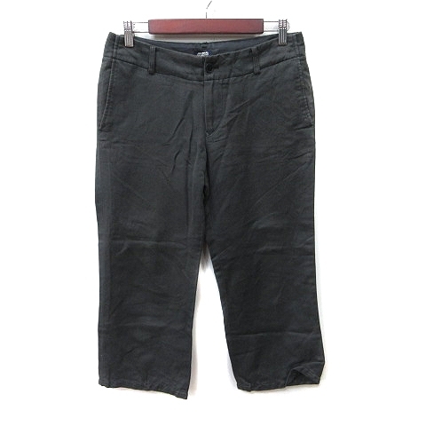 ジャーナルスタンダード JOURNAL STANDARD クロップドパンツ 麻混 リネン混 40 黒 ブラック /YI レディース拍卖