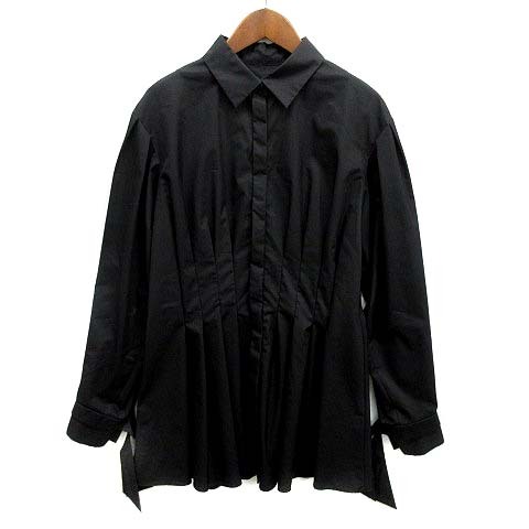 アナイ ANAYI コンパクト ツイル ペプラム ブラウス シャツ 長袖 2022AW ブラック 黒 38 レディース拍卖