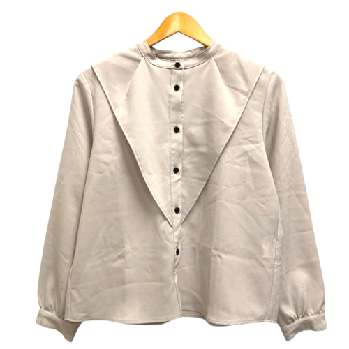 ユナイテッドトウキョウ UNITED TOKYO シャツ ブラウス バンドカラー 長袖 無地 0 グレー ベージュ グレージュ レディース拍卖