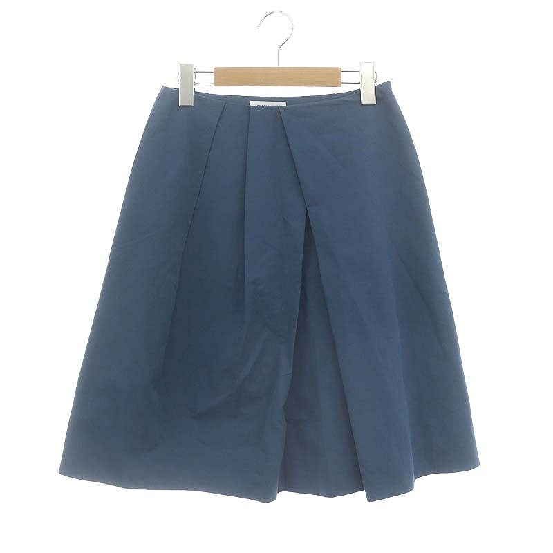 トゥモローランド TOMORROWLAND コットンタックスカート ひざ丈 34 XS ブルーアッシュ ■SH /SY ■OS レディース拍卖