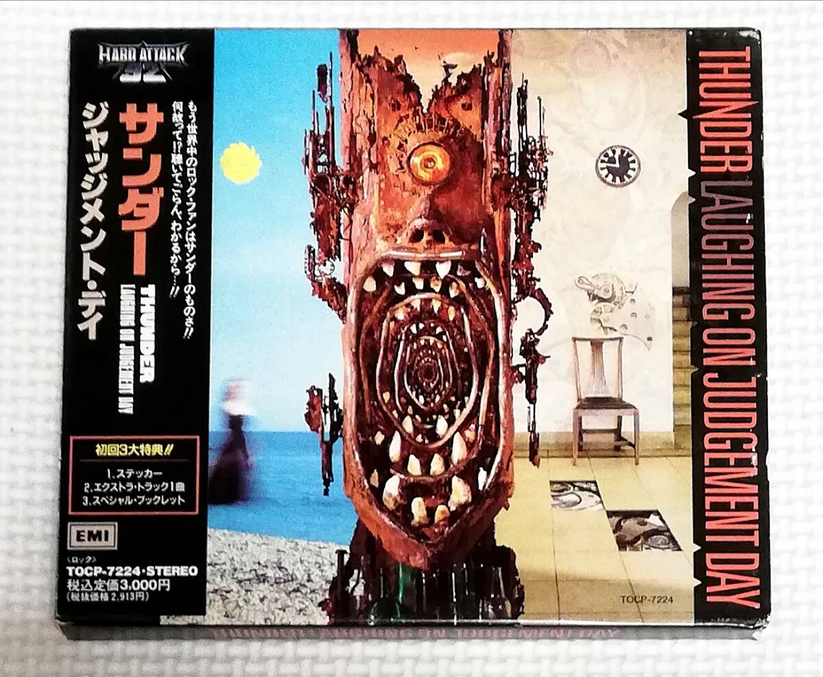 CD THUNDER サンダー LAUGHING ON JUDGEMENT DAY/TOCP-7224/初回ステッカー,ブックレット付/エクストラトラック1曲拍卖