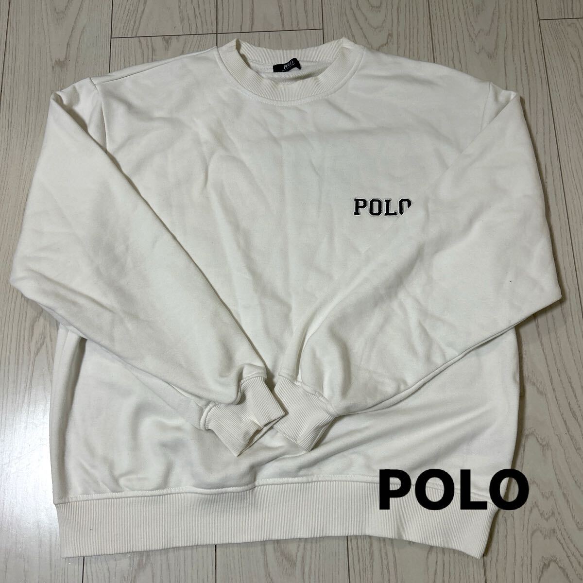 POLO ポロ スウェット トレーナー 長袖 クルーネック サイズ:M ホワイト THF-26拍卖
