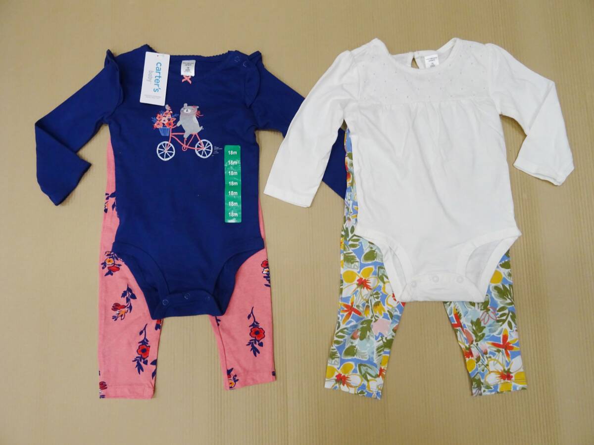 H-085-2 新品 4点セット カーターズ carter's ベビー 女の子 ロンパース 2点+ パンツ2点 18M(12~18か月) 綿100%拍卖