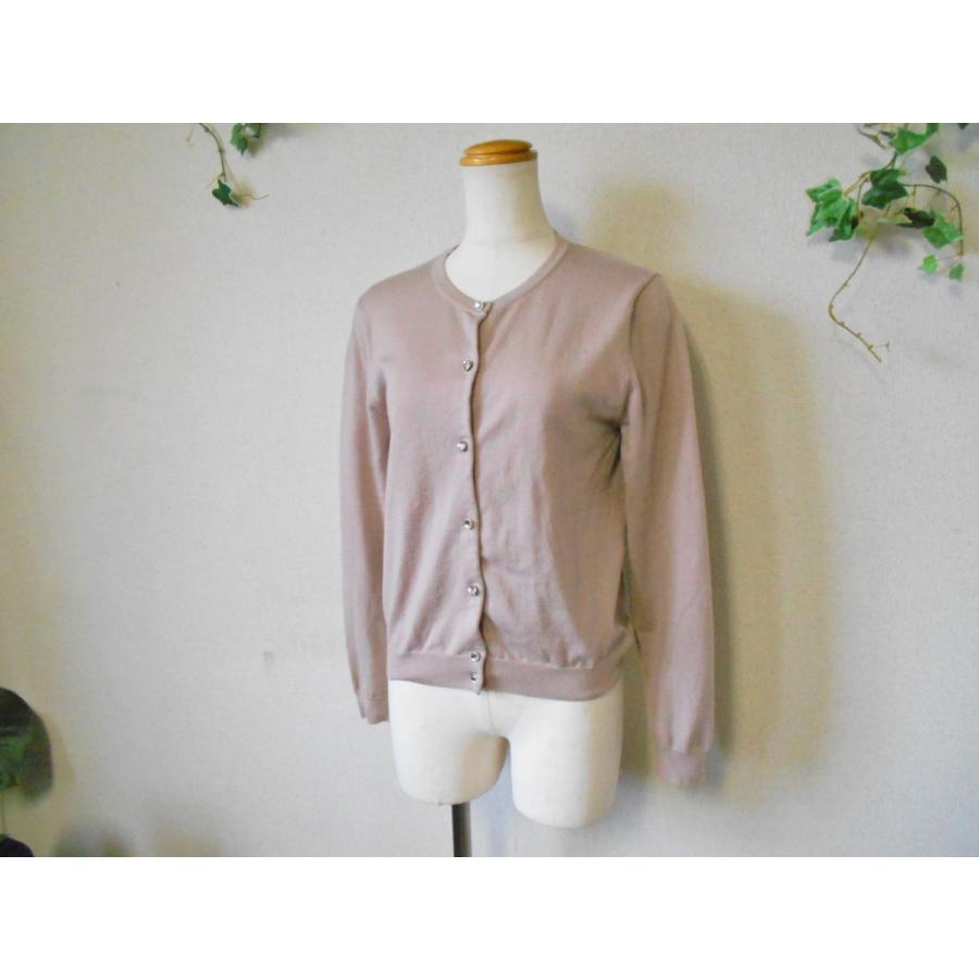 即決 美品 アプワイザーリッシェ 春カーディガン サイズ2 ピンク Apuweiser-riche ビジューボタン拍卖