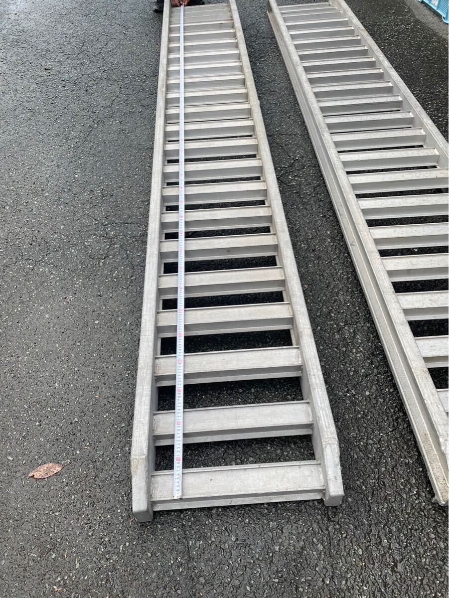 積載車 建設機械 農機 作業車 アルミブリッジ 2本組 長:約385cm 幅:約55cm 福岡市近辺 引き取り(配達)限定 拍卖