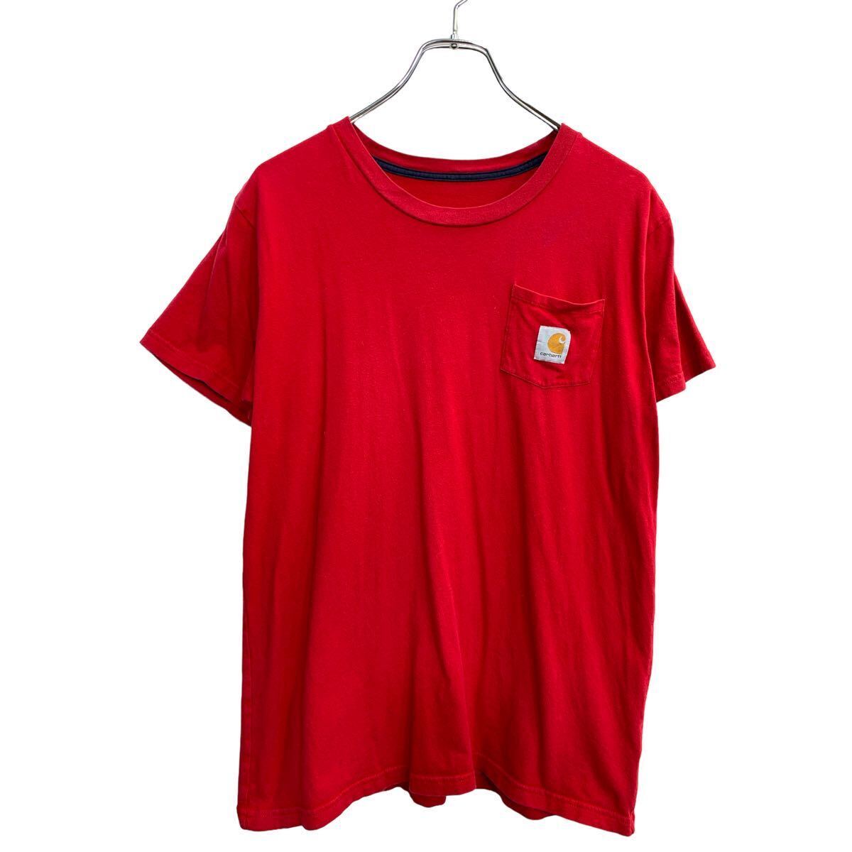 Carhartt 半袖 ロゴ Tシャツ Sサイズくらい カーハート 胸ポケット レッド 古着卸 アメリカ仕入 t2407-3432拍卖