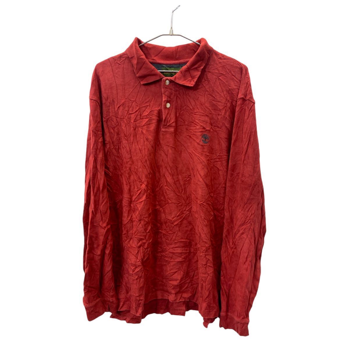 Timberland 長袖 ロングポロシャツ XLサイズ ティンバーランド コットン レッド系 古着卸 アメリカ仕入 t2410-3322拍卖