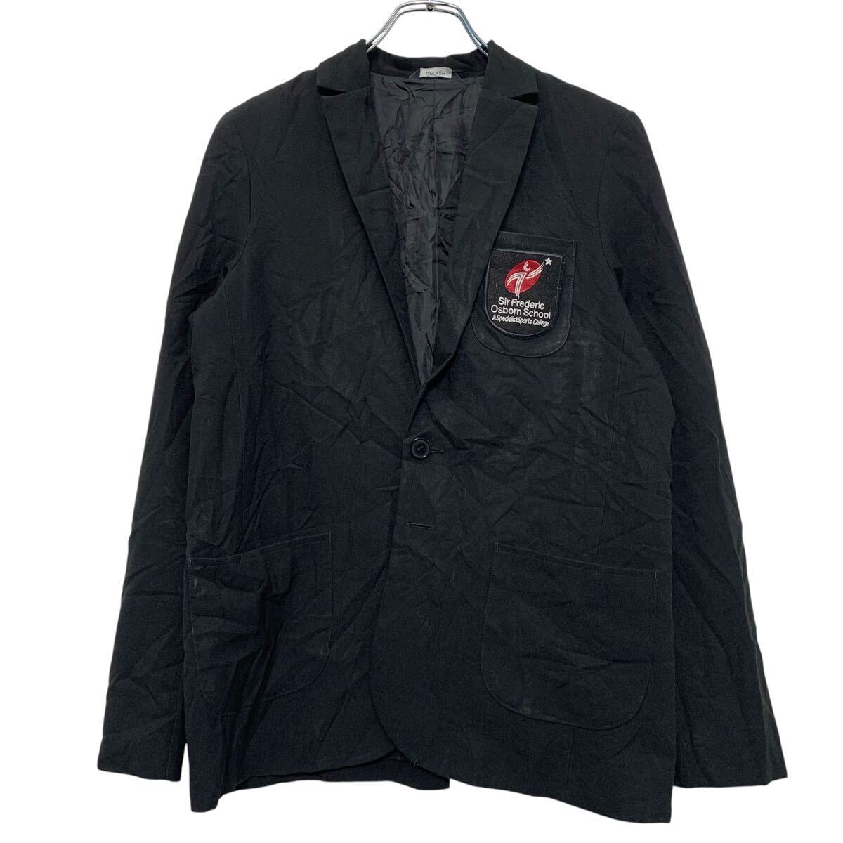 テーラードジャケット キッズ 150~ ブラック ブレザー ワッペン 刺繍 ポケット付き 薄手 古着卸 アメリカ仕入 a610-7802拍卖