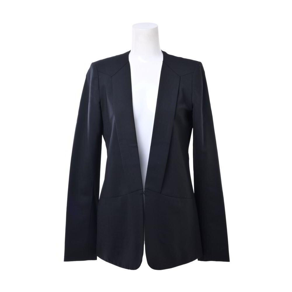 theory FRIMA L POLISHED SUITING ウール ノーカラージャケット 0 ブラック セオリー KL4BCPUA59拍卖
