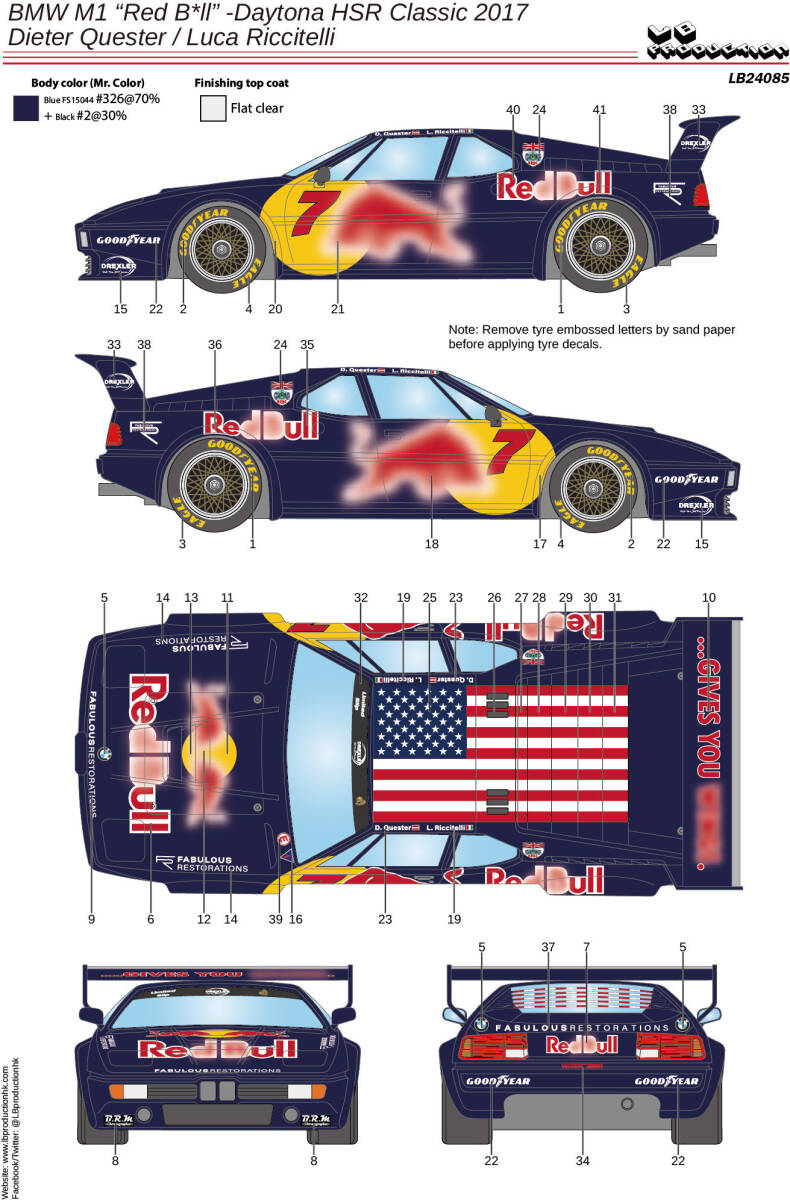 LB24085 LBproduction BMW M1 レツドブル デイトナHSR クラス 2017拍卖