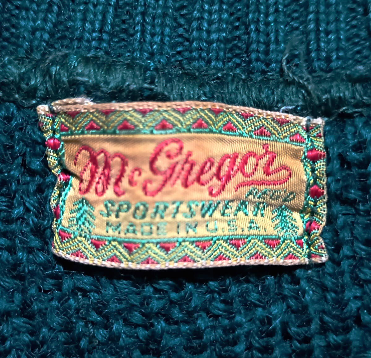 ビンテージ 40年代 40s McGREGOR マクレガー ニット セーター レア 筆記体 vintage 身幅約45cm 好配色 Lサイズ位拍卖