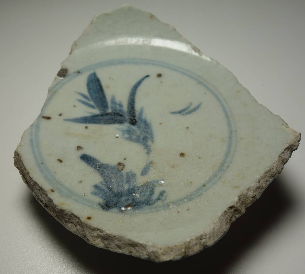 元朝末期 景徳鎮古窯 古染付 漢方・茗荷図 サンプル 海のシルクロード拍卖