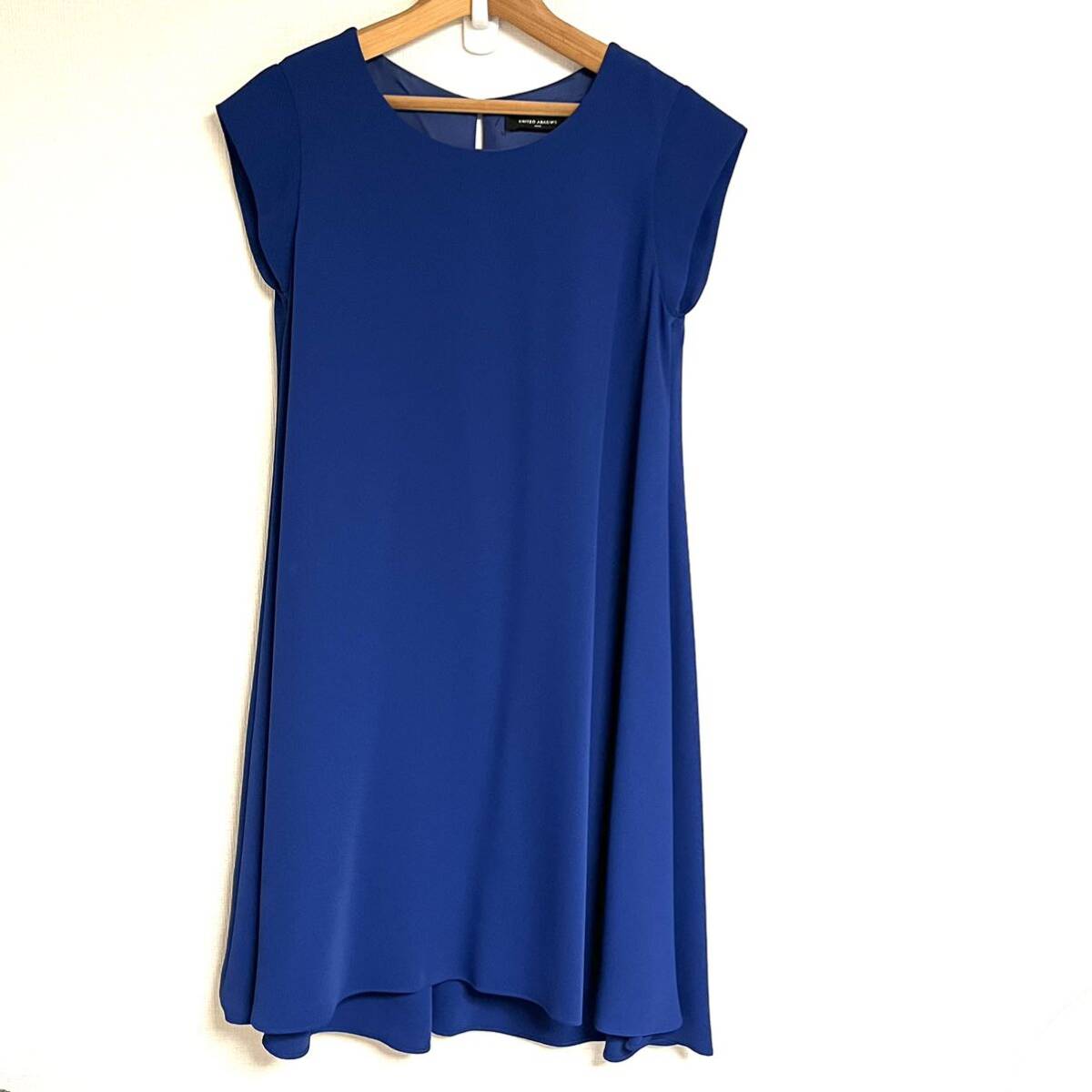 【ラスト出品】 UNITED ARROWS ユナイテッドアローズ ワンピース 結婚式 ドレス サイズ38 ブルー拍卖