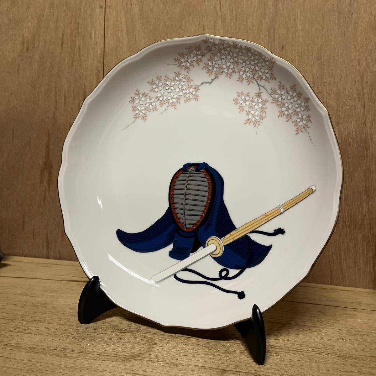 深川製磁 美品 未使用品 飾り皿 有田焼 プレート 剣道面 23cm拍卖