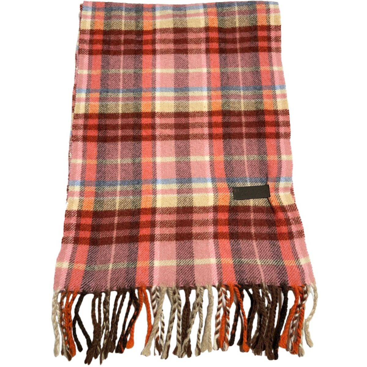 MADE IN ITALY製 UNIVERSAL LANGUAGE チェック柄ヴァージンウールマフラー マルチカラー ユニバーサルランゲージ イタリア製拍卖