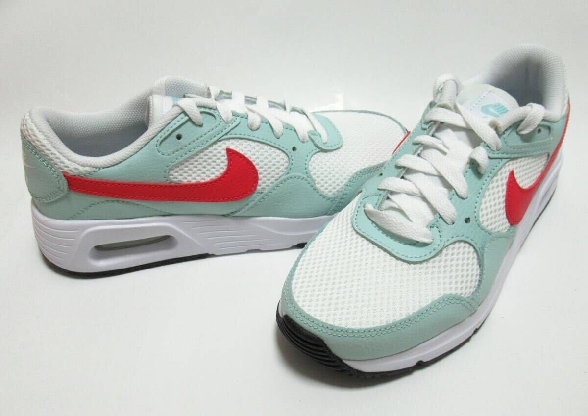 NIKE WMNS AIR MAX SC 白 赤 ミント 26.5cm ナイキ エアマックス ウィメンズ メンズ ジェイドアイス CW4554-115拍卖