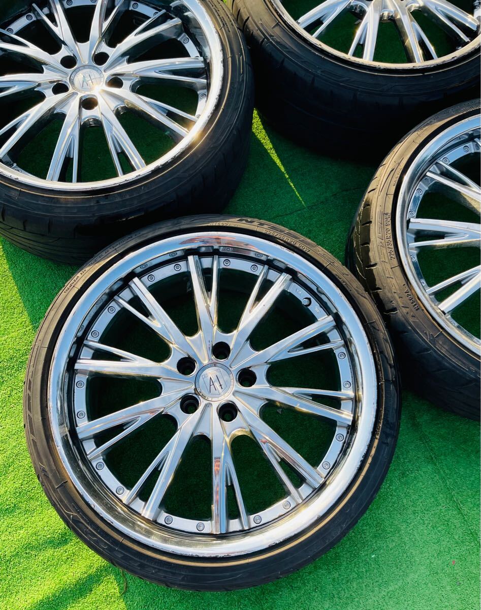 ★ANHELOアネーロ★20インチタイヤホイールセット メッキ 深リム 20×8.5J / 20×9.5J タイヤ 225/35R20 90W拍卖