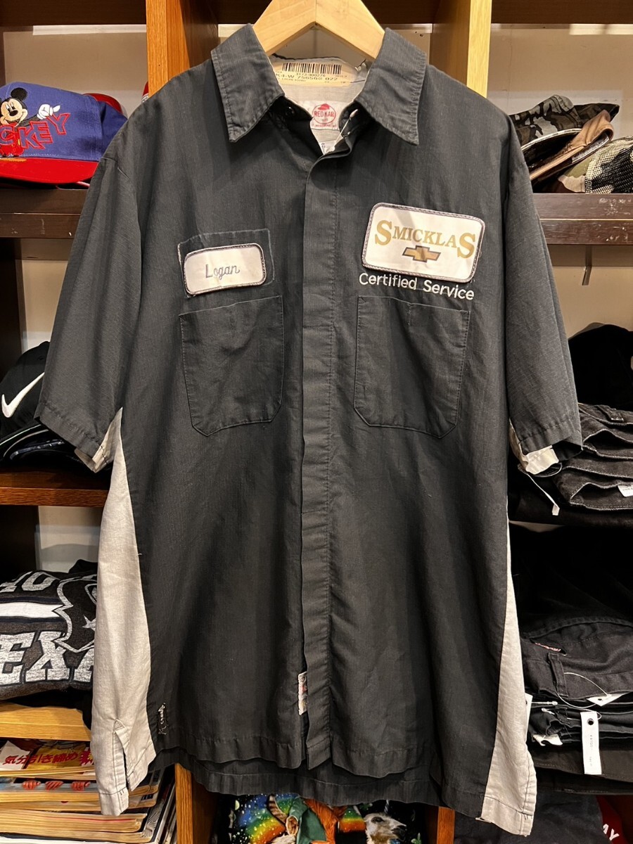 RED KAP レッドキャップ シボレー(CHEVROLET) ワークシャツ 半袖シャツ サイズL 黒 ブラック 06J0601拍卖