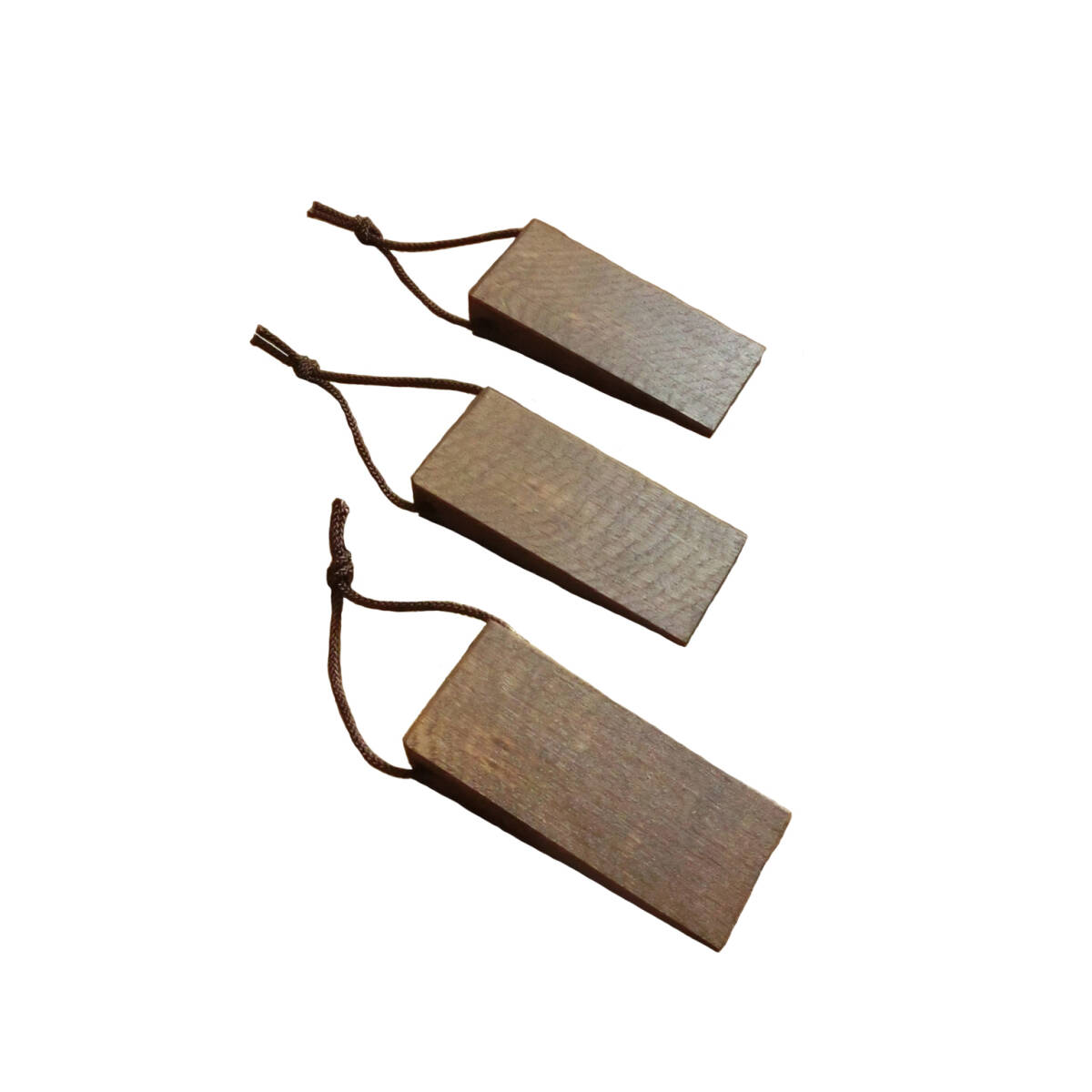 木製 ドア止め ドアストッパー ミニ 3個セット 天然杢楢無垢材 ブラウン Nas19 拍卖