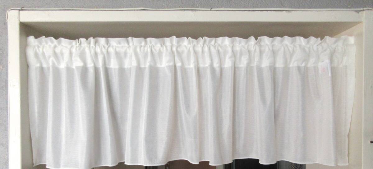 【カフェカーテン (M127)・日本製】防炎 紫外線(UV)カット ミラーレース 幅140cmX丈30cm拍卖