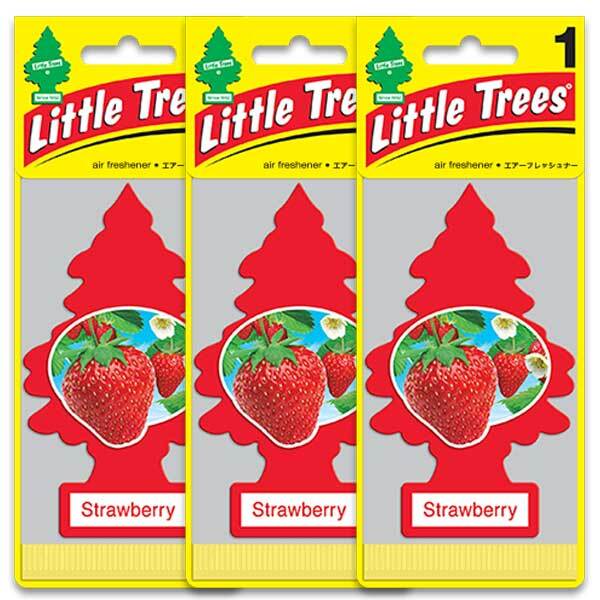 27. 【Strawberry (ストロベリー)】Little Trees 3個set / エアフレ 芳香剤 エアフレッシュナー 吊り下げ リトルツリー アメリカン雑貨拍卖