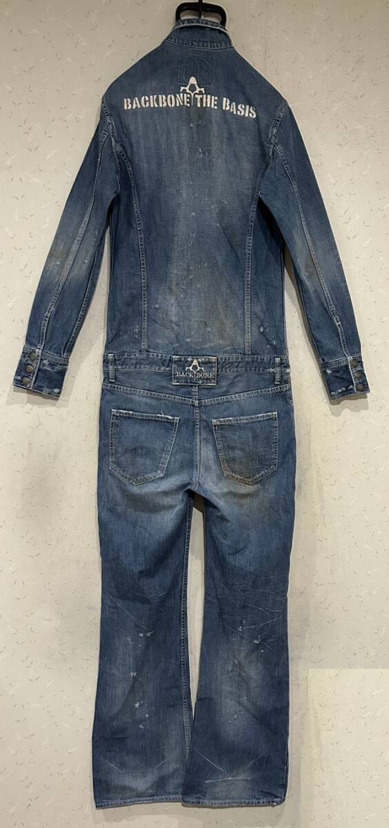 *バックボーン BACKBONE ダメージ 汚れ加工 デニム つなぎ S BJBD.JA拍卖