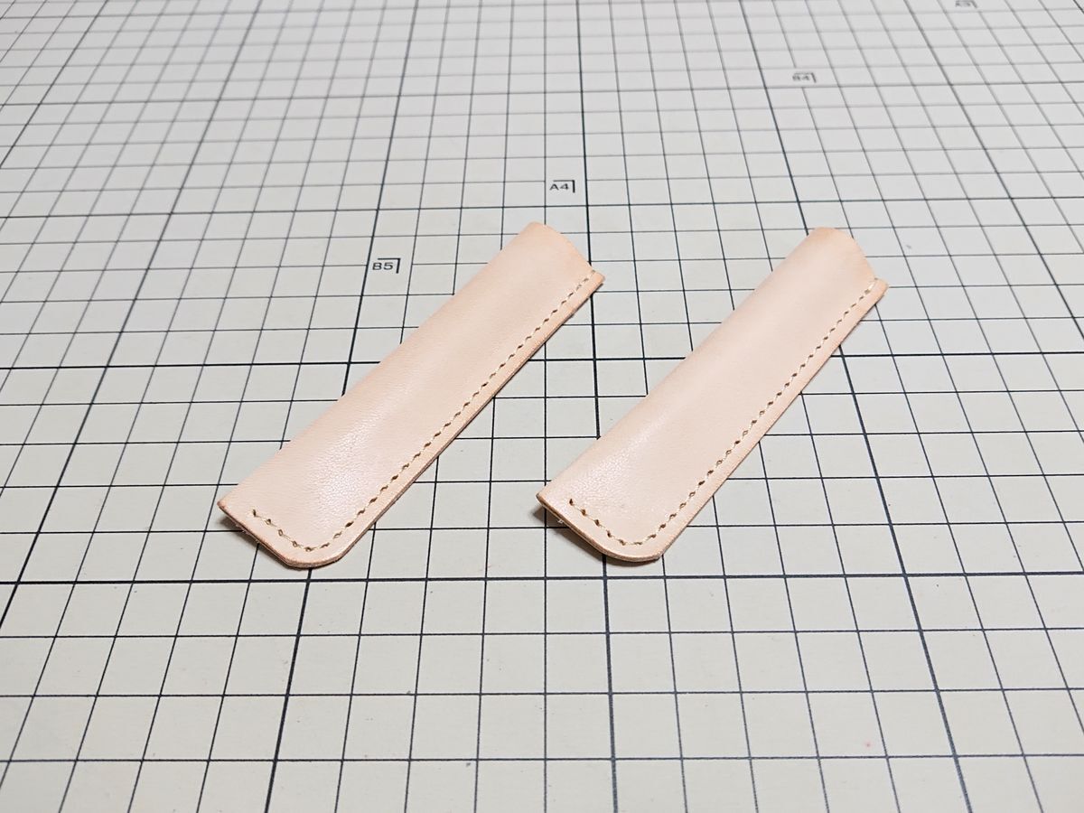 レザー◆本革 ペンキャップ ペンカバー 牛革 2個 (max 11mm) 5.1g n8 生成り ヌメ革拍卖