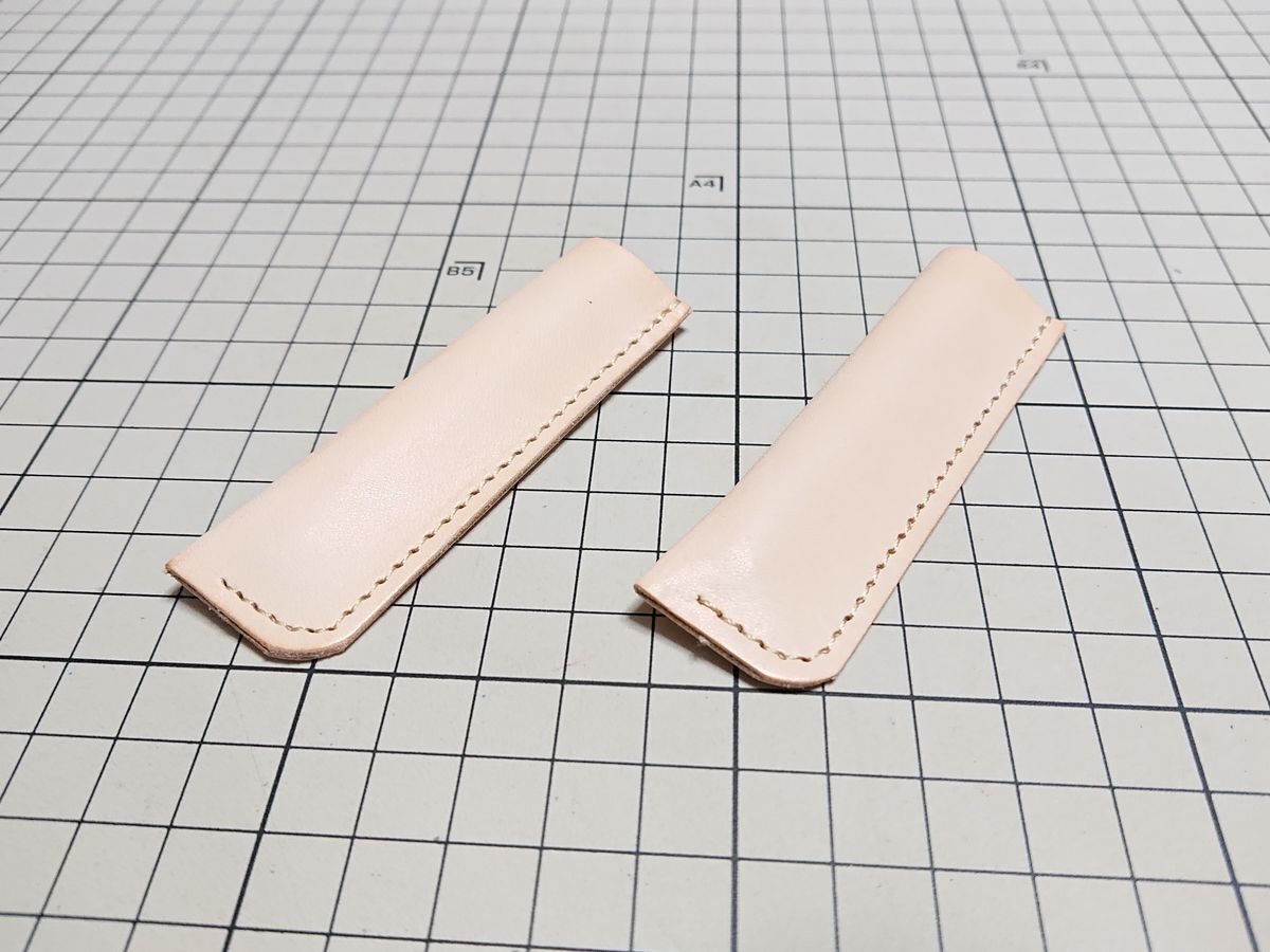 レザー◆本革 ペンキャップ ペンカバー 牛革 2個 (max 12mm) 5.8g n9 生成り ヌメ革拍卖