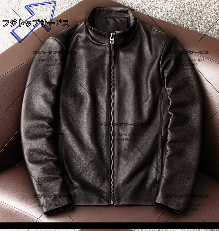 本革レザージャケット 上品 定番 牛革 ライダースジャケット ン バイクジャケット 革ジャン S~6XL 2色から選択可能拍卖