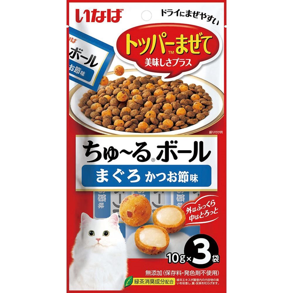 (まとめ買い)いなばペットフード ちゅ~るボール まぐろ かつお節味 10g×3袋 猫用おやつ 〔×16〕拍卖