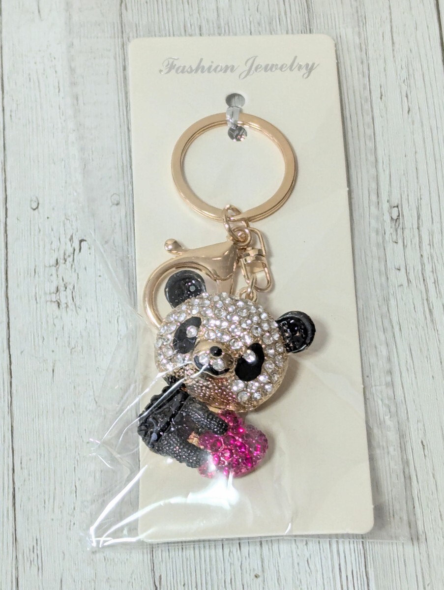 パンダ キーホルダー キーチャーム ピンク ハート バッグチャーム チャーム かわいい 拍卖
