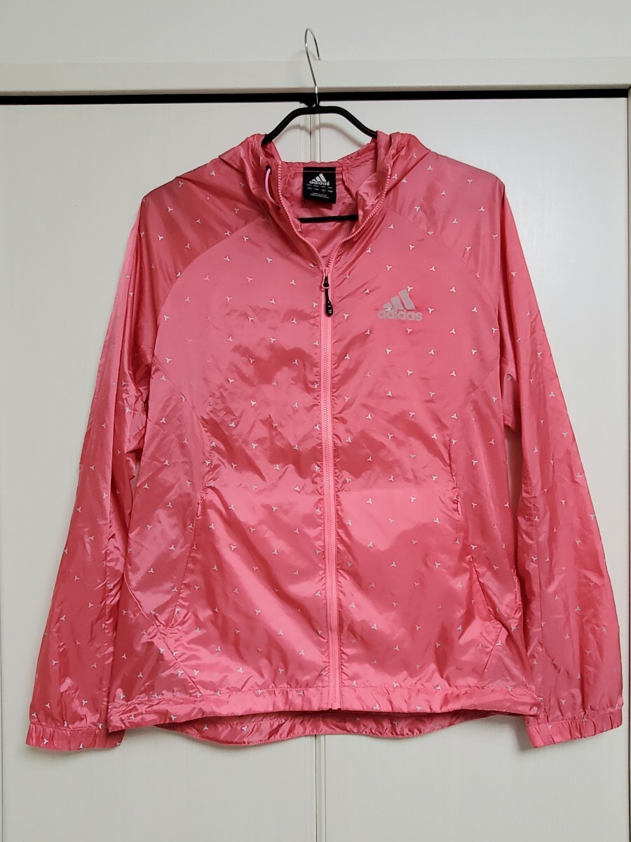 アディダス Lサイズ フード付きウィンドブレーカー フルジップ 薄手拍卖