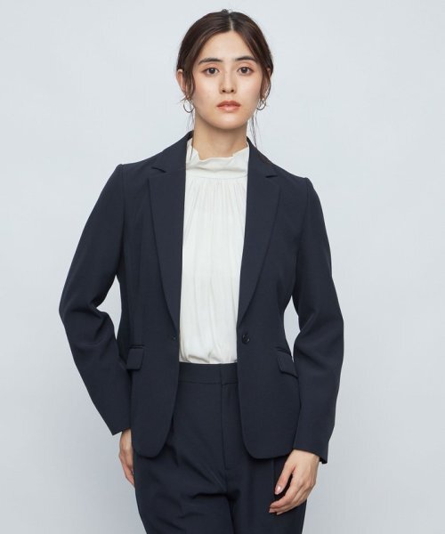 NOLLEY'S ノーリーズ ウォッシャブル ソフトダブル クロステーラージャケット 羽織 ネイビー サイズ36拍卖