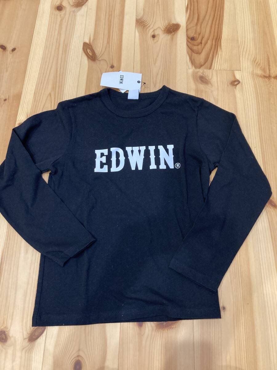 タグ付き☆エドウィン キッズ 長袖Tシャツ 140 ブラック EDWIN拍卖
