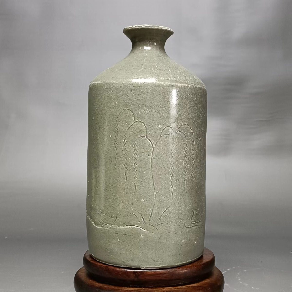 ▼渡鶴羽▼P322コレクター放出 朝鮮古美術 朝鮮古陶 高麗磁 古高麗 高麗青磁 高麗青磁瓶拍卖