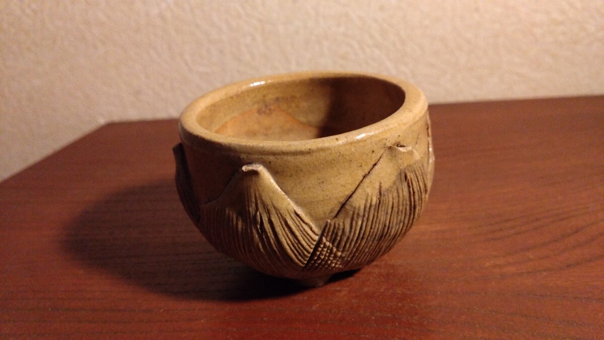 黄瀬戸 古瀬戸 香炉 蓮香炉 蔵出し 江戸期 1客拍卖