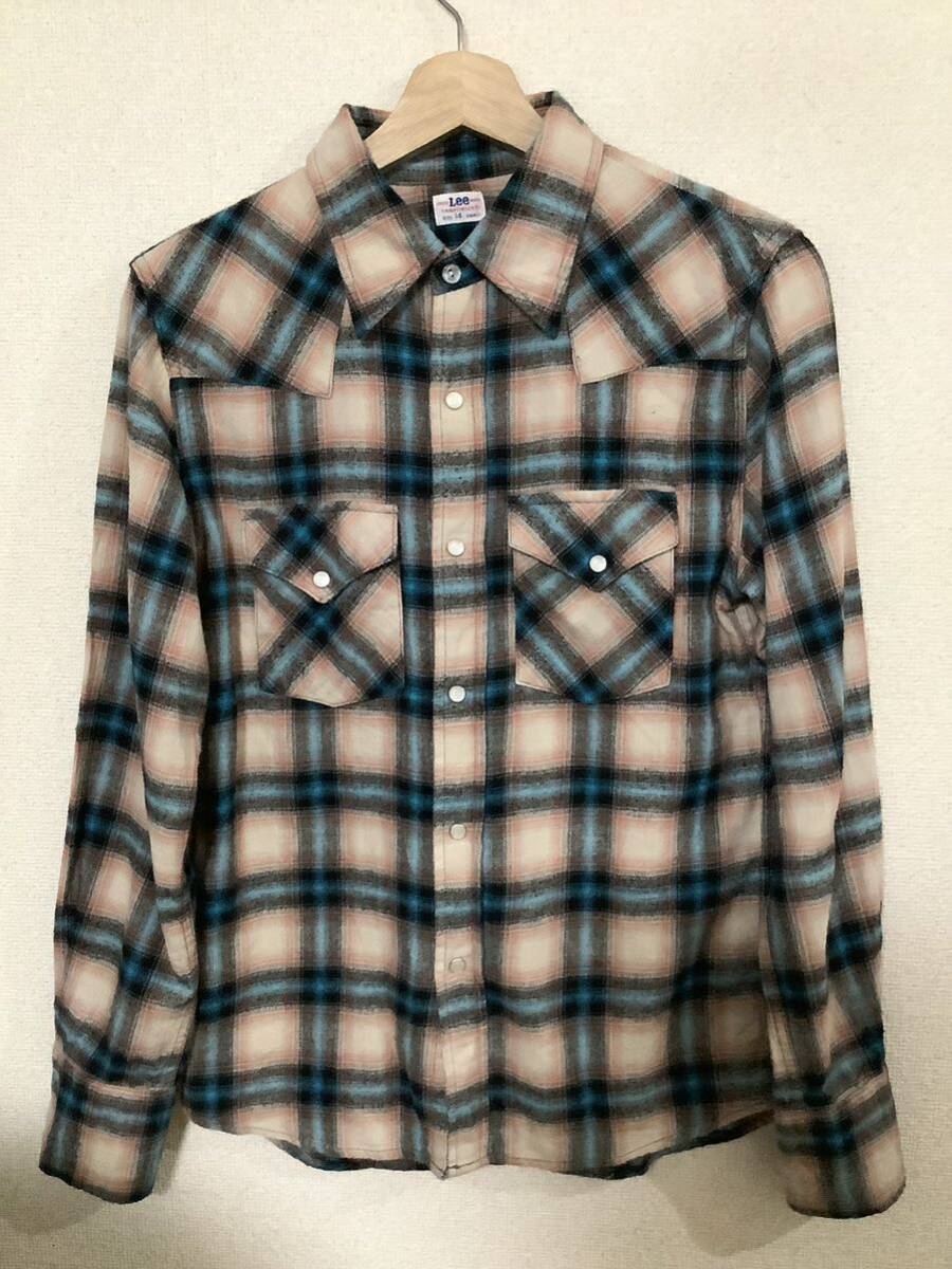 Lee リー チェック柄 コットンシャツ ウエスタンシャツ シャドーチェック アメカジ ビンテージ 古着 拍卖