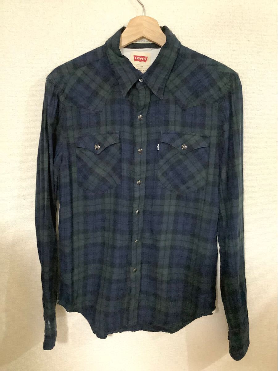 levi's リーバイス ブラックウォッチ コットンシャツ ウエスタンシャツ カジュアル アメカジ メンズ 古着 S拍卖