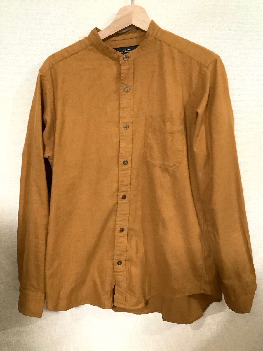 GREEN LABEL RELAXING UNITED ARROWS ユナイテッドカラー バンドカラー コットンシャツ セレクト メンズ 古着拍卖