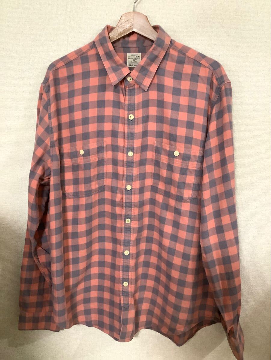 J.CREW ジェイクルー チェック柄 フランネルシャツ 長袖シャツ コットン セレクト カジュアル メンズ 古着 XL拍卖