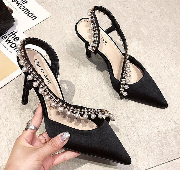 LRM418★レディース おしゃれ パンプス サンダル ハイヒール ピンヒール 真珠飾りパーティー 結婚式 フォーマル 拍卖