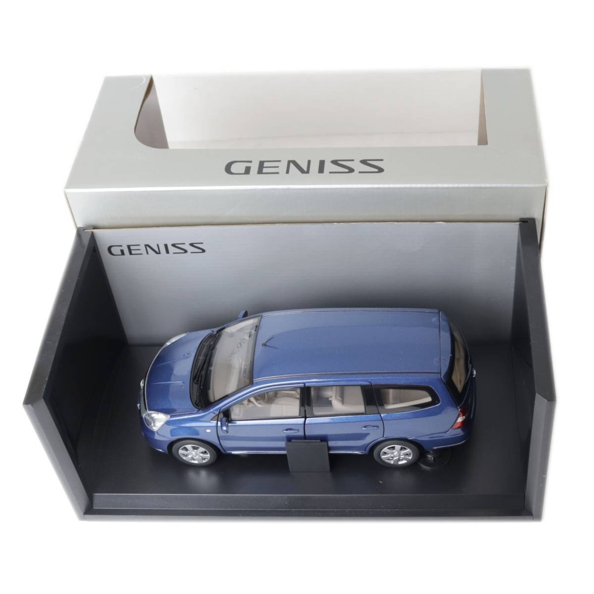 【中古】 日産 GENISS ジェニス モデルカー ミニカー 1/18スケール ブルー 箱、台 全長約250mm NT 美品 Aランク拍卖