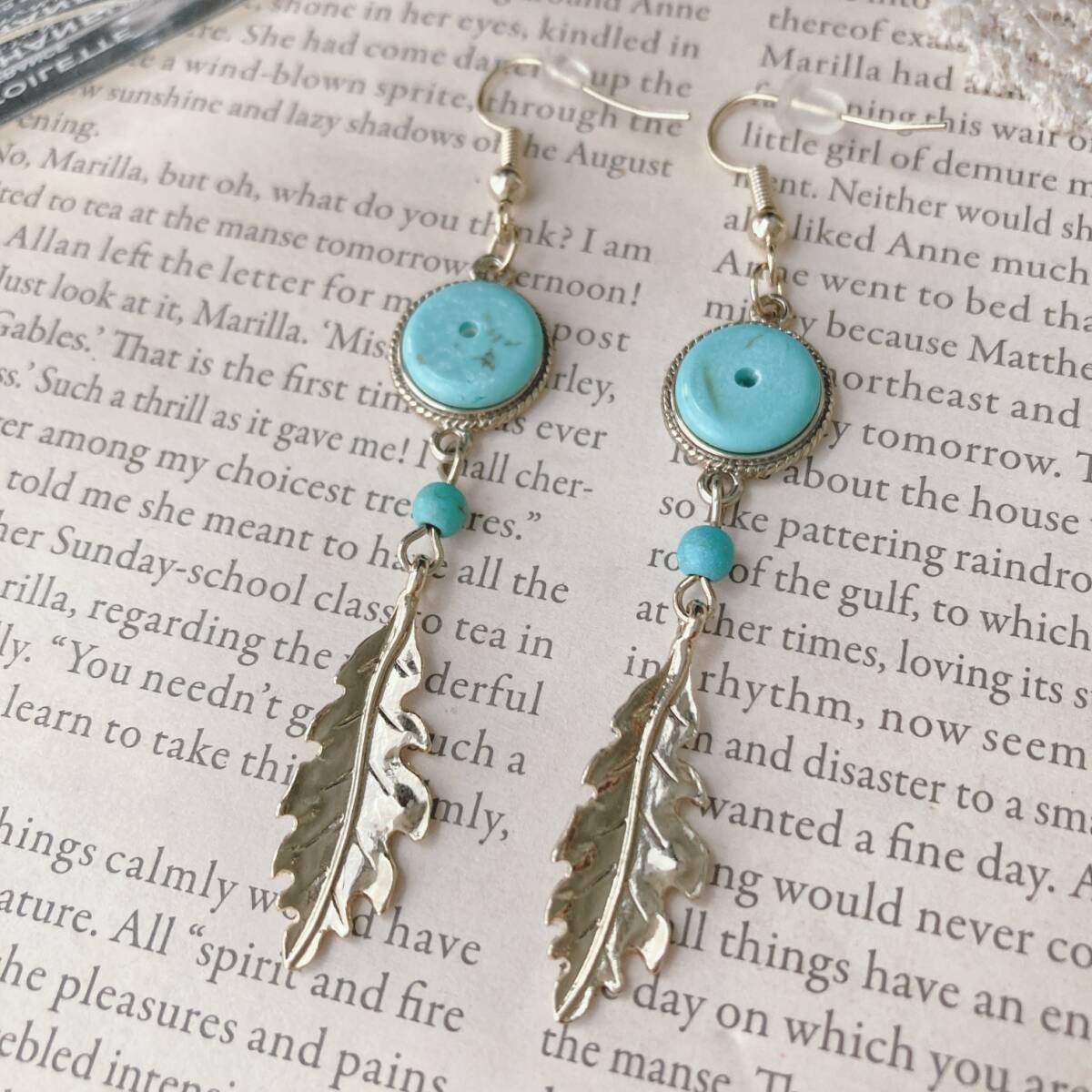 ピアス ターコイズ ゴールド ゆらゆら ネイティヴ エゴイスト 未使用品☆Vintage jewelry accessories R0047拍卖