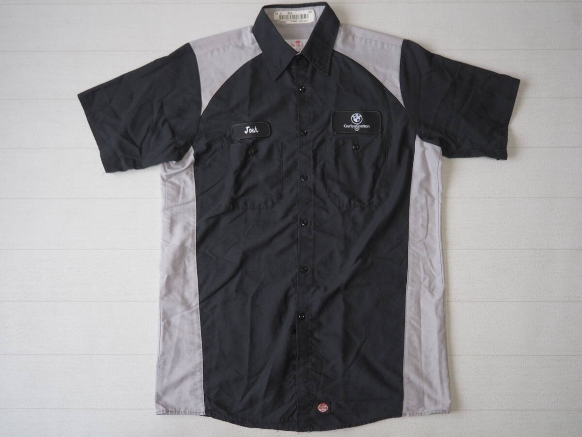 RED KAP レッドキャップ USA直輸入 古着 半袖 BMW ワークシャツ メンズ M ブラック トップス 中古 拍卖