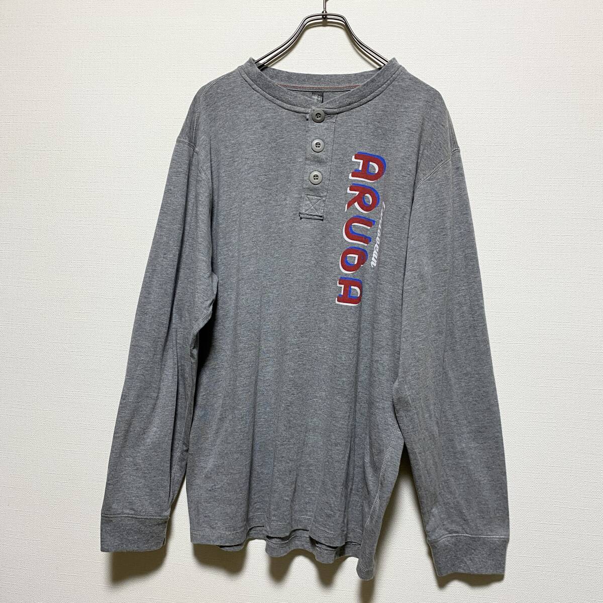 アメリカ古着 ヘンリーネック 長袖 Tシャツ ロンT US古着 XLサイズ 【W63】拍卖