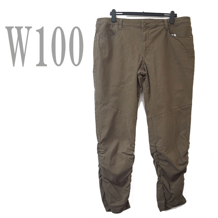 ●新品/ストレッチパンツ/カーキ系/W100/股下74/レディース●f6684拍卖