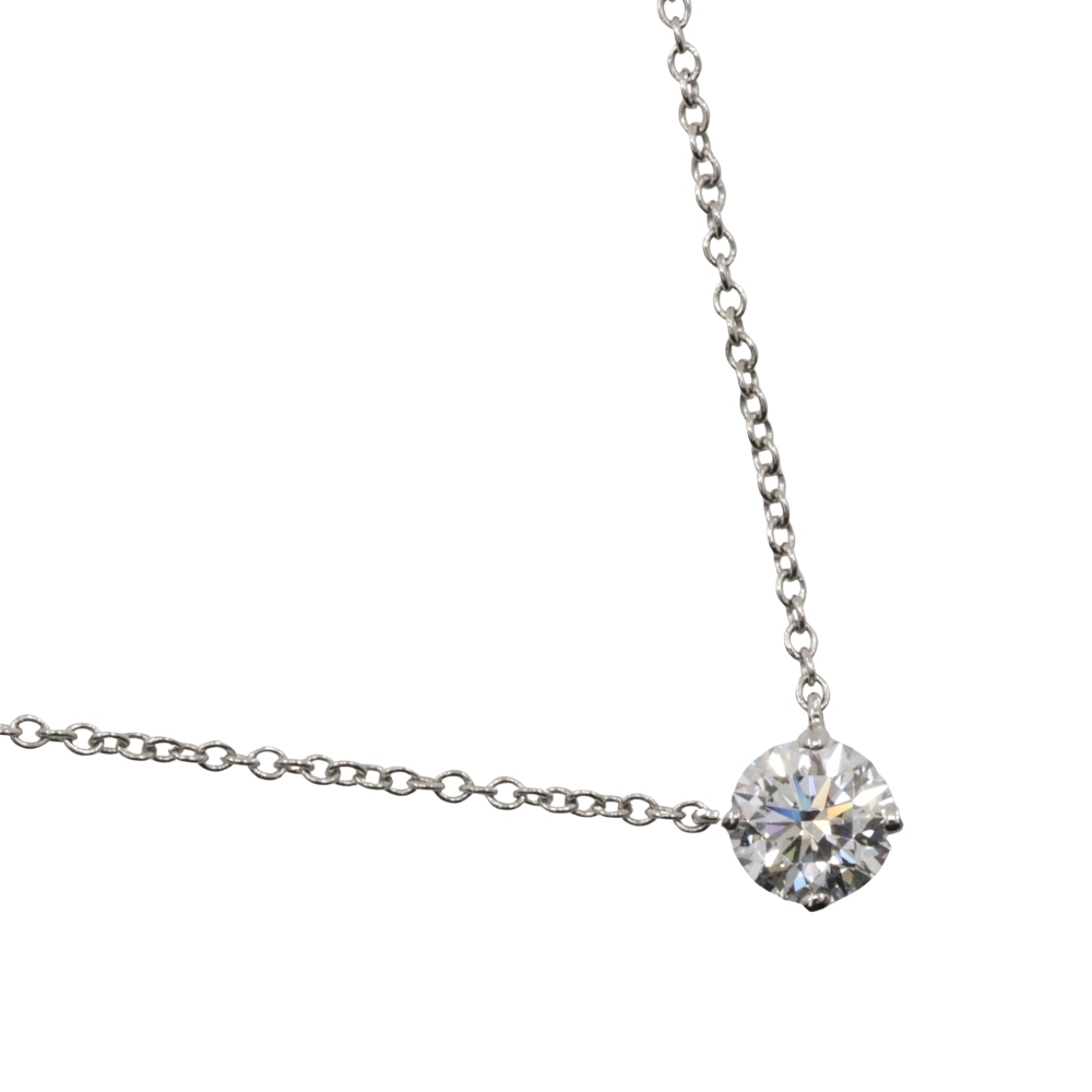 HARRY WINSTON ハリーウィンストン ラウンドソリティア ネックレス Pt950プラチナ×ダイヤモンド 約2.5g レディース【I180224046】中古拍卖